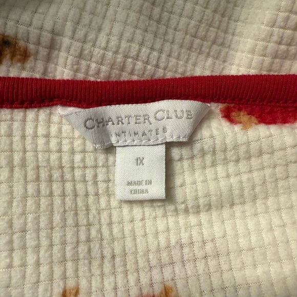 Women’s Charter club intimates fleece waffle knit sleepshirt NWOT Size 1X - Picture 8 of 8